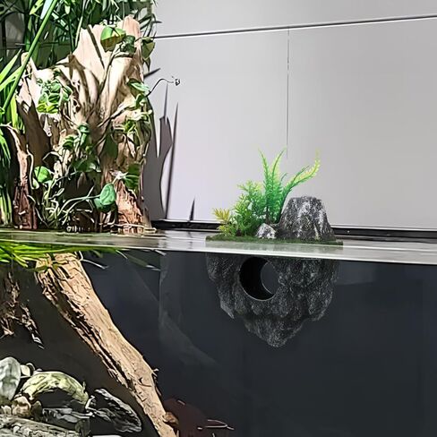 balacoo Floating Aquarium Decoration Realistic Rock Fish Tank Ornament with Hideout Cave for Aquascaping 7.48 X 5.31 X 4.33 Inch Resin Landscape Decor in Saudi Arabia