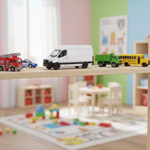Toyland® 12cm Pull Back & Go Die Cast White Sprinter Van with Open & Close Doors - Toy Vehicles - 1:48 Scale in Saudi Arabia