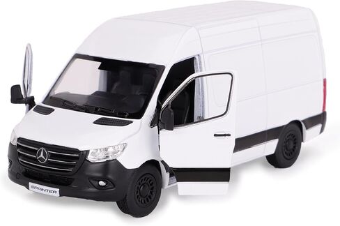 Toyland® 12cm Pull Back & Go Die Cast White Sprinter Van with Open & Close Doors - Toy Vehicles - 1:48 Scale in Saudi Arabia