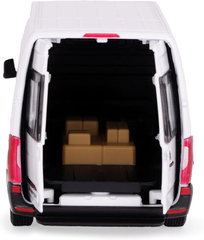 Toyland® 12cm Pull Back & Go Die Cast White Sprinter Van with Open & Close Doors - Toy Vehicles - 1:48 Scale in Saudi Arabia