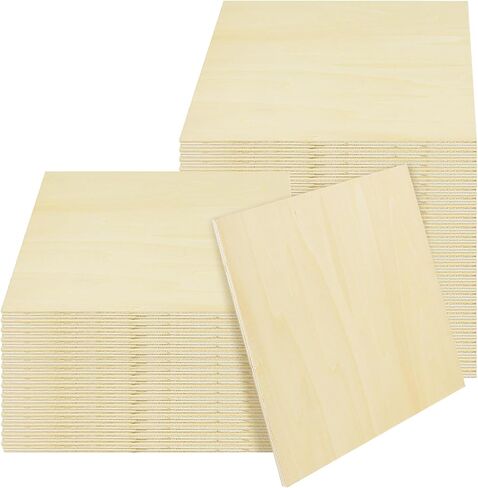 40Pcs 6 x 6 x 1/4 Inch Square Basswood Sheets, 6mm Unfinished Wood Squares, Plywood Sheets, Plywood Board Sheet for DIY Projects, Wood Crafts in Saudi Arabia