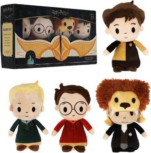 Kids Preferred Harry Potter Quidditch 4 Pc Plush Set - Harry Potter, Draco Malfoy, Cedric Diggory, and Luna Lovegood, Crinkle and Bean Filled Bottom in Saudi Arabia