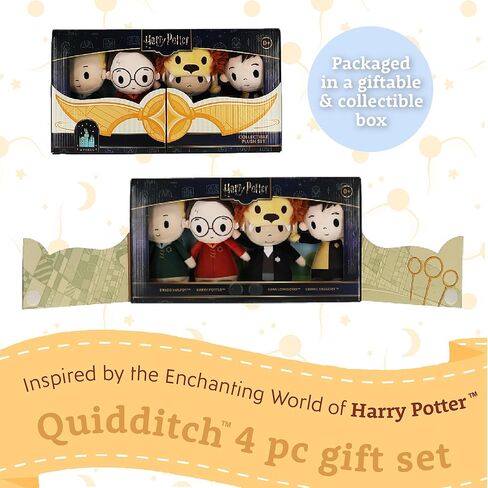 Kids Preferred Harry Potter Quidditch 4 Pc Plush Set - Harry Potter, Draco Malfoy, Cedric Diggory, and Luna Lovegood, Crinkle and Bean Filled Bottom in Saudi Arabia