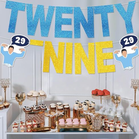 لافتة عيد ميلاد تسعة وعشرون - لا توجد زينة لحفلة عيد الميلاد التاسع والعشرون للفتيات الجديدة التي تبلغ من العمر 29 عامًا، ما الأمر؟ ديكور حفلة عيد ميلاد للنساء جليتر in Kuwait