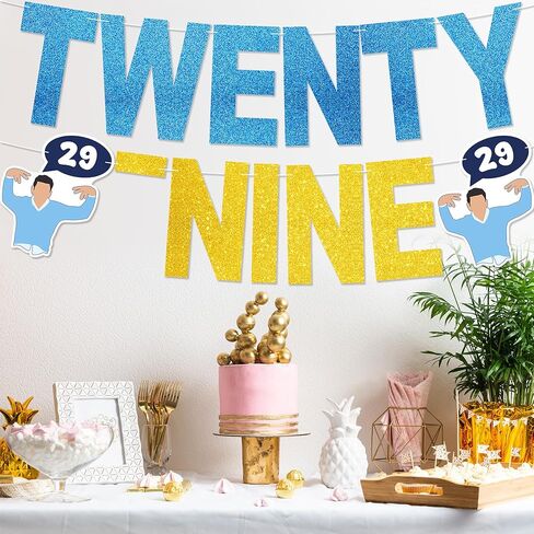 لافتة عيد ميلاد تسعة وعشرون - لا توجد زينة لحفلة عيد الميلاد التاسع والعشرون للفتيات الجديدة التي تبلغ من العمر 29 عامًا، ما الأمر؟ ديكور حفلة عيد ميلاد للنساء جليتر in Kuwait