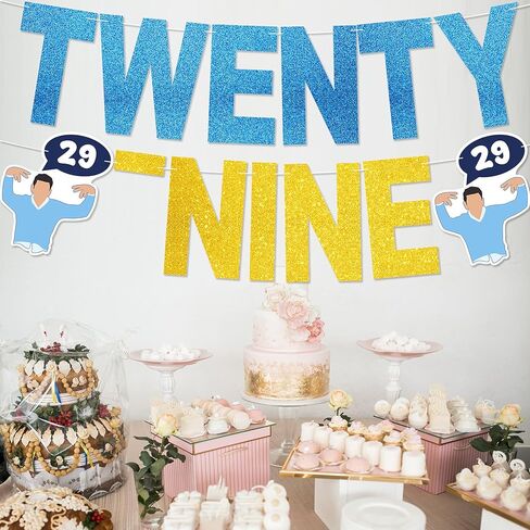 لافتة عيد ميلاد تسعة وعشرون - لا توجد زينة لحفلة عيد الميلاد التاسع والعشرون للفتيات الجديدة التي تبلغ من العمر 29 عامًا، ما الأمر؟ ديكور حفلة عيد ميلاد للنساء جليتر in Kuwait