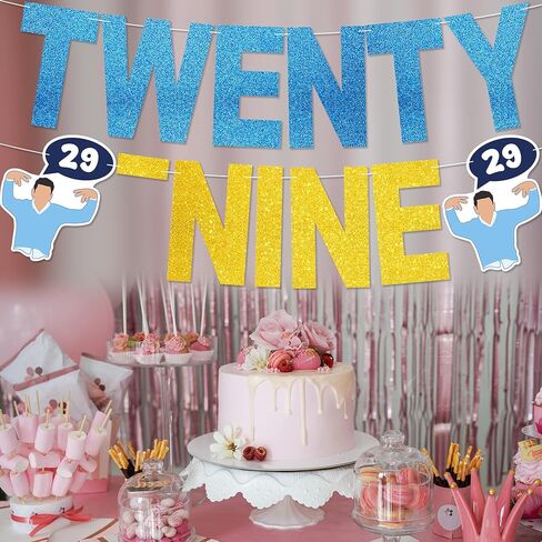 لافتة عيد ميلاد تسعة وعشرون - لا توجد زينة لحفلة عيد الميلاد التاسع والعشرون للفتيات الجديدة التي تبلغ من العمر 29 عامًا، ما الأمر؟ ديكور حفلة عيد ميلاد للنساء جليتر in Kuwait