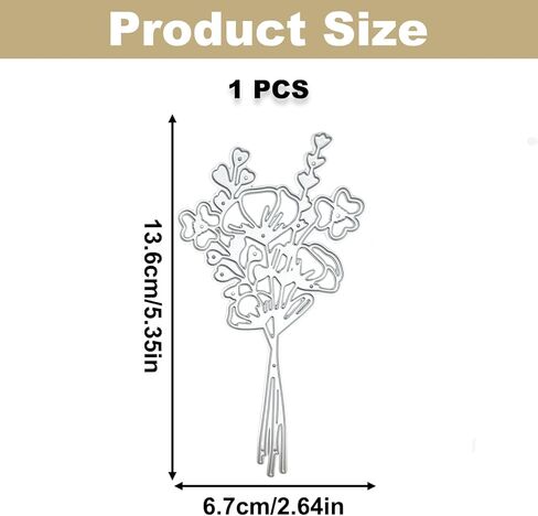 Flower Metal Die Cut, Spring Heart Shaped Leaf Die Cut, A Bouquet of Flowers Stencil Template Mold for Embossing Paper DIY Crafts Making Wedding Cards Bookmarks Photo Albums Scrapbooking in Saudi Arabia