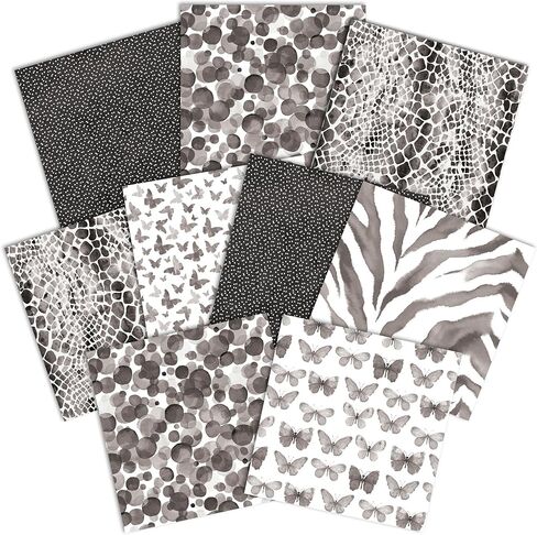 Paper House Productions 12" x 12" 9-Sheet Decorative Double Sided Paper Pack for Scrapbooking and Crafts - Charcoal Palette in Saudi Arabia