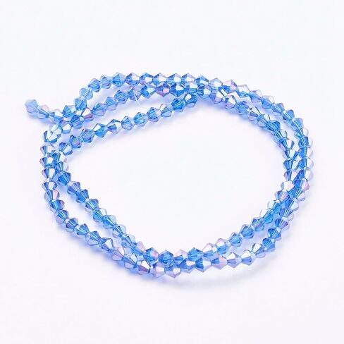 About 800pcs Bicone Faceted Glass Bead Strands, 4x4mm Mixed Color Imitation Jade Glass Bead Strands, Crystal Glass Beads for Jewelry Making for DIY Bracelet Necklace Earrings,Hole: 1mm in Saudi Arabia