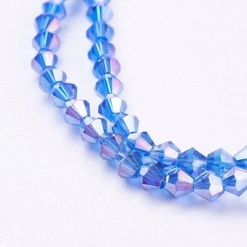 About 800pcs Bicone Faceted Glass Bead Strands, 4x4mm Mixed Color Imitation Jade Glass Bead Strands, Crystal Glass Beads for Jewelry Making for DIY Bracelet Necklace Earrings,Hole: 1mm in Saudi Arabia