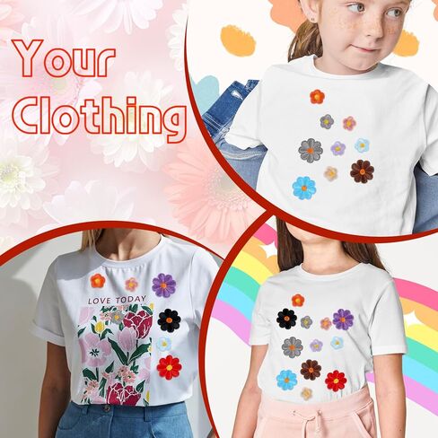 37 Pcs Flower Iron On Patches Cute Daisy Floral Embroidery Applique Patch Sew On Embroidered Sewing Repair Patch for DIY Hats Clothes Jeans Jackets Bags Shoes Decoration (Multicolor) in Saudi Arabia