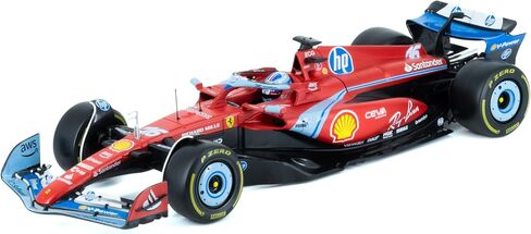 Bburago - Ferrari SF24 F1 Miami 2024#Leclerc مع خوذة - نموذج معدني 1/18 - موسم فيراري الرسمي للفورمولا 1 2024 - تفاصيل واقعية جدًا - إصدار جامعي فيراري in Saudi Arabia