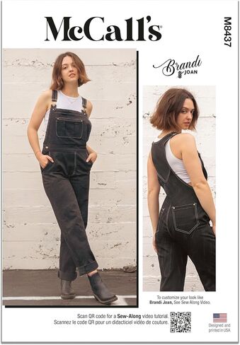 McCall's M8437U5 Misses Floor Length Overalls Sewing Pattern Kit by Brandi Joan, Design Code M8437, Sizes 16-18-20-22-24 in Saudi Arabia