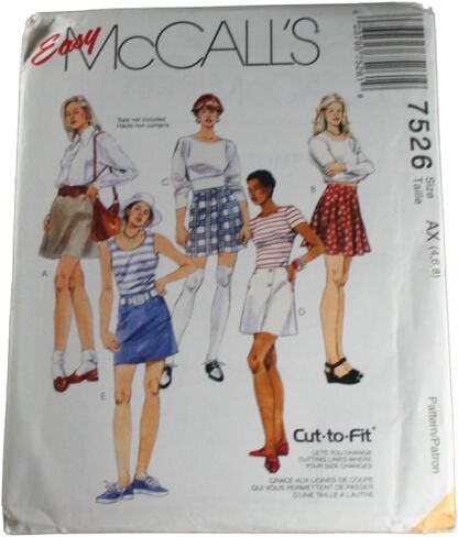نمط الخياطة 7526 من Mccall يفتقد التنانير مقاس AX 4,6,8 in Saudi Arabia