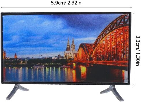 FAVOMOTO Miniature TV, 1:12 Scale Dollhouse Television Decoration Accessories Model for Dollhouse Scene Model Accessories Living Room Mini Furniture in Kuwait