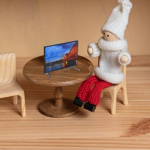 FAVOMOTO Miniature TV, 1:12 Scale Dollhouse Television Decoration Accessories Model for Dollhouse Scene Model Accessories Living Room Mini Furniture in Kuwait