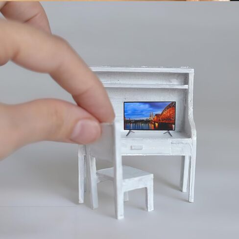 FAVOMOTO Miniature TV, 1:12 Scale Dollhouse Television Decoration Accessories Model for Dollhouse Scene Model Accessories Living Room Mini Furniture in Kuwait