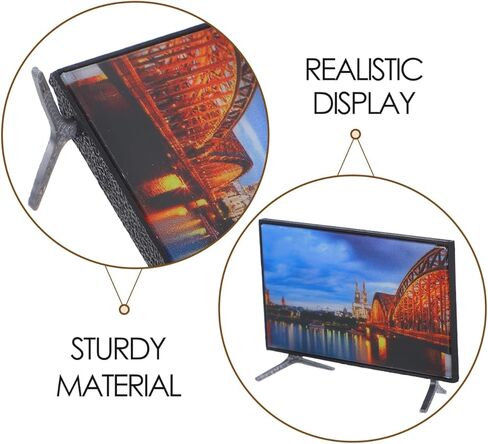 FAVOMOTO Miniature TV, 1:12 Scale Dollhouse Television Decoration Accessories Model for Dollhouse Scene Model Accessories Living Room Mini Furniture in Kuwait