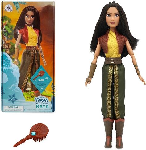 Disney Store Official Princess Classic Doll (Raya), 11 Inches, Includes Brush with Molded Details, Fully Posable Toy in Classic Outfit Princess Toys for Girls in Saudi Arabia