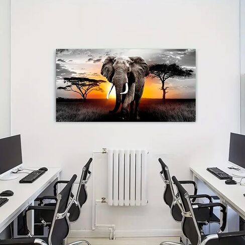 Large Diamond Art Kits for Adults Elephant, DIY Diamond Painting Art Animals Round Full Drill Crystal Diamond Embroidery Paintings Arts Craft for Home Wall Decor (27.6 X 15.7 Inch) in Kuwait