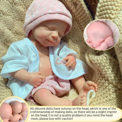 دمية طفلة نابضة بالحياة لكامل الجسم، فتاة نائمة باسكال مقاس 33 سم ترتدي فستانًا ورديًا، مثالية لهدايا عيد الميلاد in Kuwait