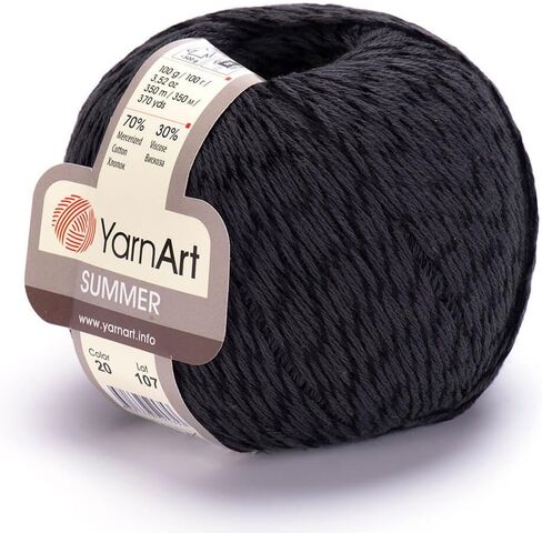 YarnArt Summer - خيوط لامعة خفيفة الوزن، 70% قطن مرسيريزد، 30% فيسكوز - حياكة لامعة وخيوط كروشيه للشالات والملابس والإكسسوارات (07-بيج) in Kuwait