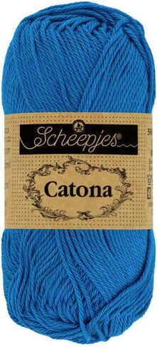 Scheepjes Catona Cotton Yarn, Electric Blue (201), 50 g Ball in Saudi Arabia