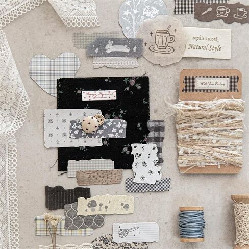 300 PCS Textured & Rice Paper Scrapbook Paper,Retro Aesthetic Mixed Decorative Paper Kit for DIY Crafts Art Photo Album Collage Planner Junk Journal Bullet Journal Card Making Notebook in Saudi Arabia