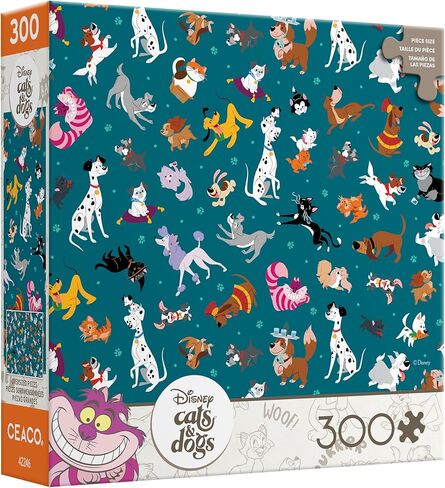 Ceaco - Disney Cats and Dogs - Pets Collage - 300 Piece Puzzle for Adults - Challenging and Perfect for Game Nights - Finished Puzzle Size 21.25 x 15 in Saudi Arabia