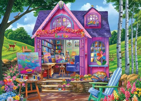 Ceaco - EZ 2 Hold - Bigelow - She Shed Studio - 500 Piece Puzzle for Adults - Challenging and Perfect for Game Nights - Finished Puzzle Size 21.25 x 15 in Saudi Arabia