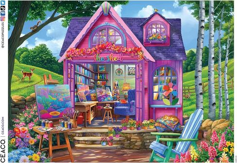 Ceaco - EZ 2 Hold - Bigelow - She Shed Studio - 500 Piece Puzzle for Adults - Challenging and Perfect for Game Nights - Finished Puzzle Size 21.25 x 15 in Saudi Arabia
