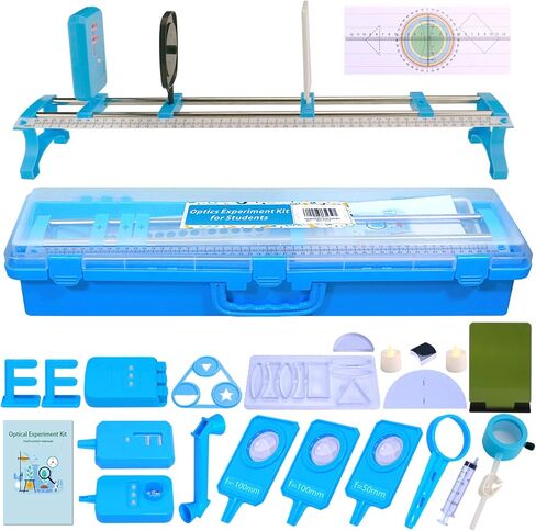 Physics Optics Experiment Kit for Lab - Light Refraction/Reflection, Convex Lens, Pinhole Imaging & Light Primary Colors Exploration Science Educational Set for Hands-On Learning in Saudi Arabia