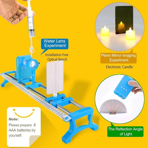 Physics Optics Experiment Kit for Lab - Light Refraction/Reflection, Convex Lens, Pinhole Imaging & Light Primary Colors Exploration Science Educational Set for Hands-On Learning in Saudi Arabia