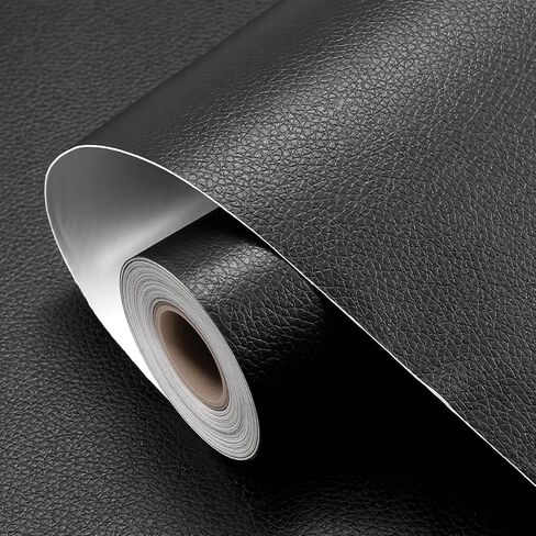 17 x 177 Inches Leather Repair Patch, Self Adhesive Leather Repair Tape Waterproof Vinyl Patches Tape for Couches, Sofa Seating, Furniture, Car Seats, Cabinets (Black) in Saudi Arabia