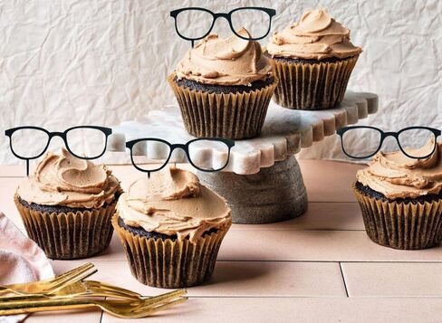 Acrylic Glasses-Shaped Cake Topper – Perfect For A Glasses-Themed Party; Cute And Stylish; Ideal For Retirement Parties, Reading Glasses Parties, Or Any Other Glasses-Related Event. (Black Eyeglasses) in Saudi Arabia