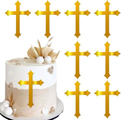 2 Pack Acrylic Spanish Mi Bautizo Cake Topper Glitter Cross First Holy Communion Baptism Cake Pick for Religious God Bless Baptism Baby Shower Dove of peace Cupcake Decoration Party Supplies in Saudi Arabia