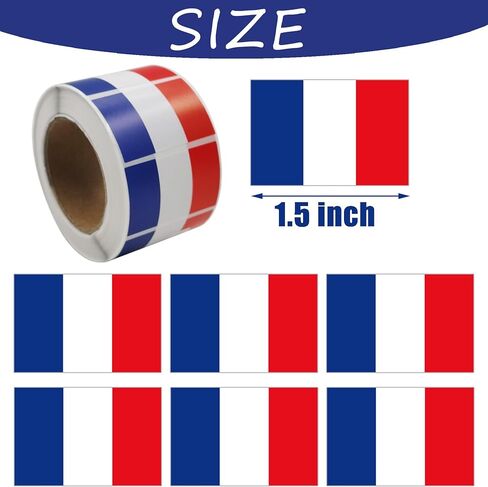 500 Pieces France Labels Roll Stickers - French Flag Paris Party Supplies Decorations Favors Jar Containers Letter DIY Sticker Happy Bastille Day Labels Decals in Saudi Arabia
