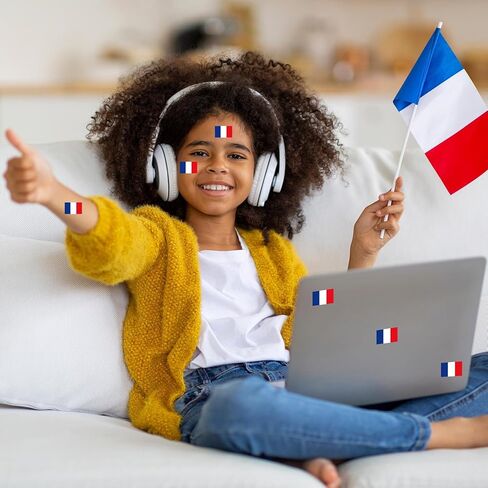 500 Pieces France Labels Roll Stickers - French Flag Paris Party Supplies Decorations Favors Jar Containers Letter DIY Sticker Happy Bastille Day Labels Decals in Saudi Arabia