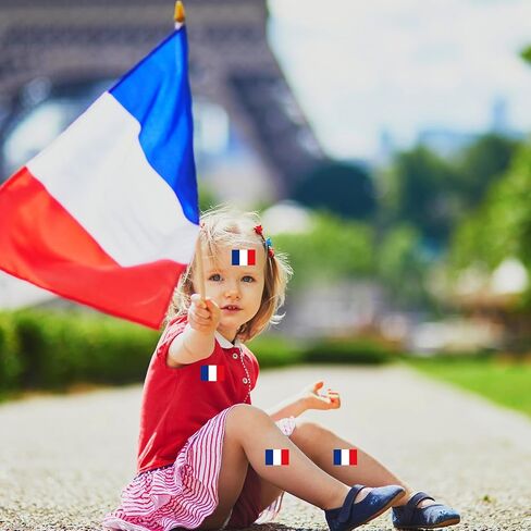 500 Pieces France Labels Roll Stickers - French Flag Paris Party Supplies Decorations Favors Jar Containers Letter DIY Sticker Happy Bastille Day Labels Decals in Saudi Arabia
