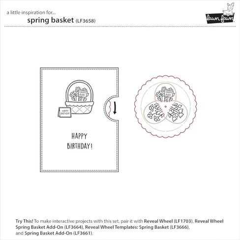 Lawn Fawn LF3658 Spring Basket 4X6 Clear Stamp Set in Saudi Arabia