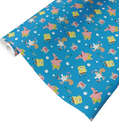 SPONGEBOB SQUAREPANTS Friends Gift Wrap - Officially Licensed (Blue, 20 in x 30 in) in Saudi Arabia