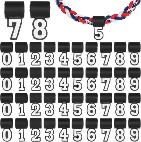 Homaisson 50 Pcs Silicone Number Pendants, 5 Sets from 0-9 for DIY, Baseball Silicone Pendants for Rope Necklaces, Number 0-9 Pendant for Baseball Necklace for Sports Fan Necklaces in Saudi Arabia