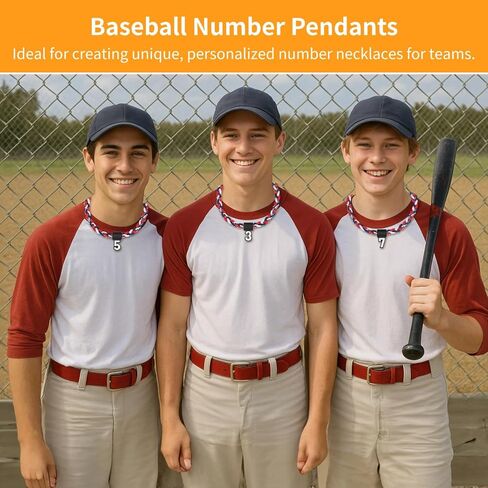Homaisson 50 Pcs Silicone Number Pendants, 5 Sets from 0-9 for DIY, Baseball Silicone Pendants for Rope Necklaces, Number 0-9 Pendant for Baseball Necklace for Sports Fan Necklaces in Saudi Arabia