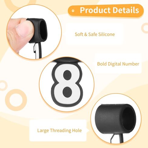 Homaisson 50 Pcs Silicone Number Pendants, 5 Sets from 0-9 for DIY, Baseball Silicone Pendants for Rope Necklaces, Number 0-9 Pendant for Baseball Necklace for Sports Fan Necklaces in Saudi Arabia