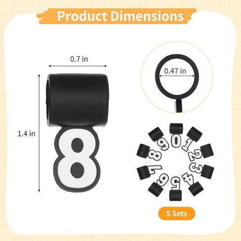 Homaisson 50 Pcs Silicone Number Pendants, 5 Sets from 0-9 for DIY, Baseball Silicone Pendants for Rope Necklaces, Number 0-9 Pendant for Baseball Necklace for Sports Fan Necklaces in Saudi Arabia