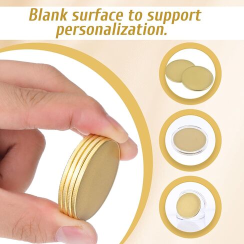 20 PCS Blank Coins for Engraving, 40mm Brass Coin Blanks Brass Copper Coins Custom Challenge Coin Metal Stamping Blanks with Acrylic Protection Box for DIY Crafts Travel Commemorative Collection in Saudi Arabia