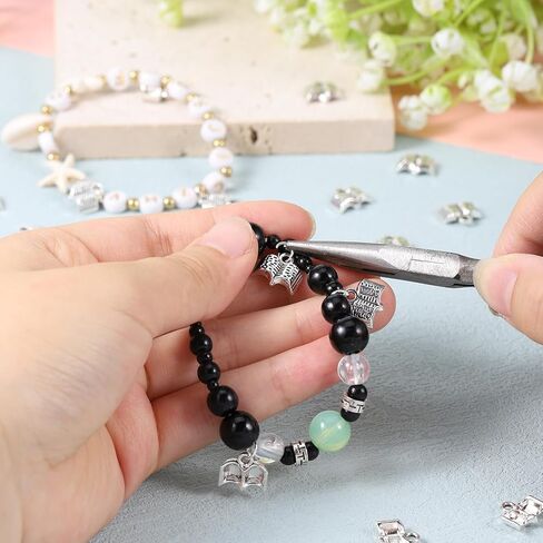 Thinp 50 Pcs Book Charms for Jewelry Making, Silver Book Beads Small Bookish Charms for DIY Bracelet Earring Necklace Jewelry Making in Saudi Arabia