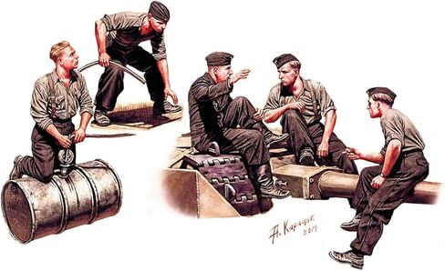 Master Box Models German Tankmen WWII Era - 5 Figures Set (1/35 Scale) in Saudi Arabia