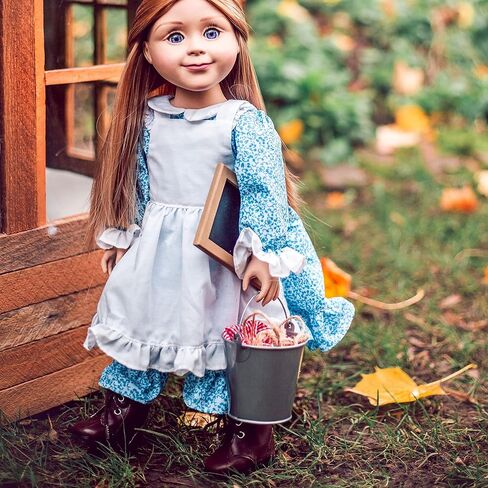 THE QUEEN'S TREASURES 18 Inch Doll Accessories, Little House on The Prairie 18 Inch 8 Piece Doll School Lunch & Accessory Set, Compatible for Use with American Girl Dolls in Saudi Arabia